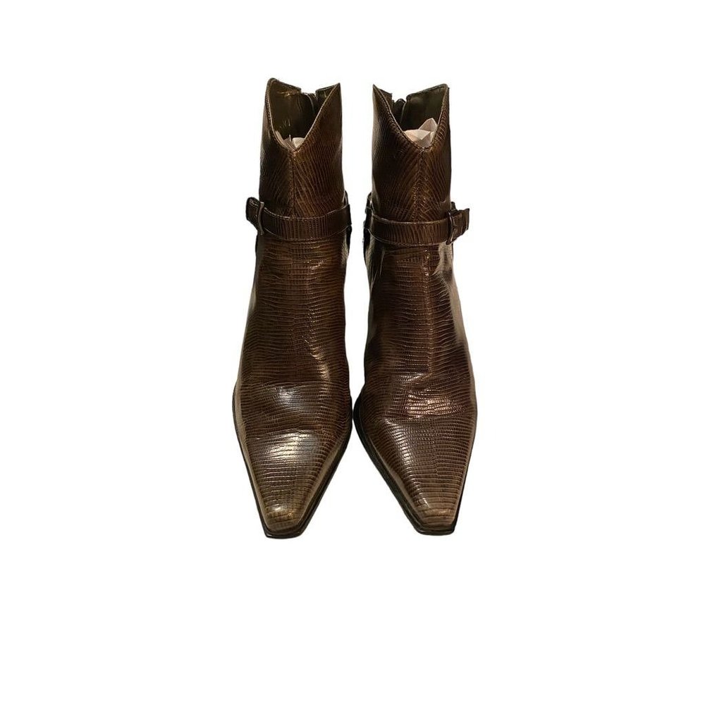 Antonio Melani Dark Olive "Landon" Leather Bootie Size 8m